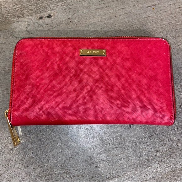 aldo red wallet